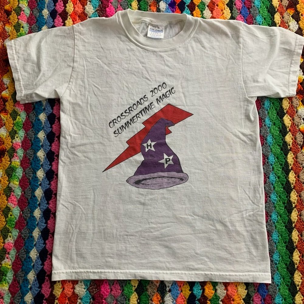 Vintage Y2K 2000 Harry Potter Spoof Summertime Magic Wizard Graphic Tee - Picture 6 of 12